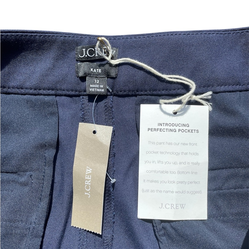NWT J.CREW Kate Straight-Leg Navy Pant In Bi-Stretch Cotton Blend - Picture 7 of 7